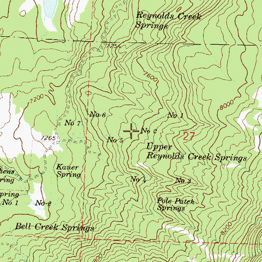 Topographic Map of Upper Reynolds Creek Spring Number 2, CO