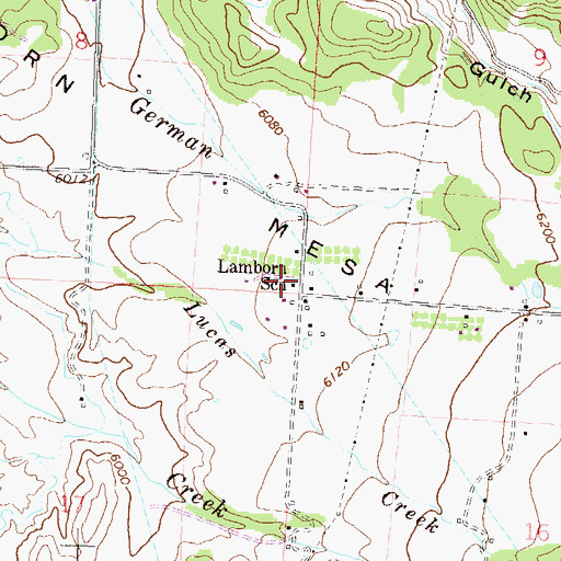 Topographic Map of Lamborn School, CO