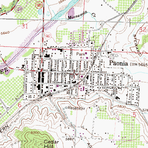 Topographic Map of Paonia, CO