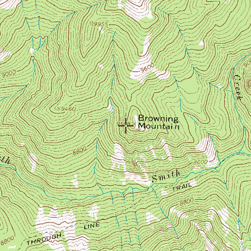 Topographic Map of Browning Mountain, CO