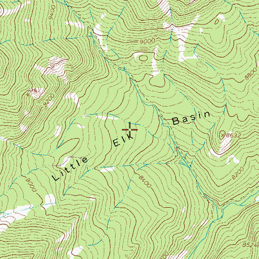 Topographic Map of Little Elk Basin, CO