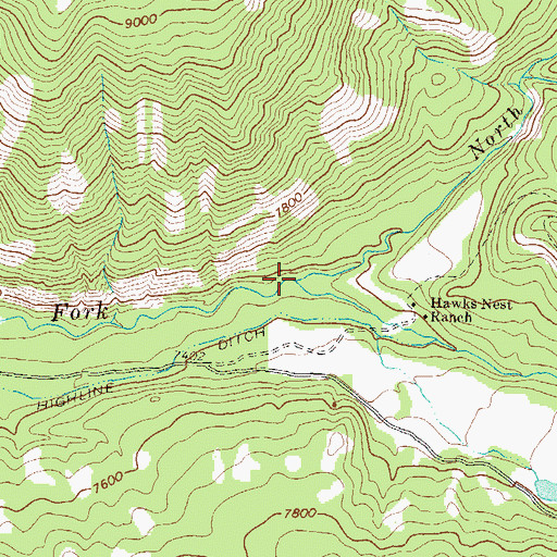 Topographic Map of North Smith Fork Gunnison River, CO