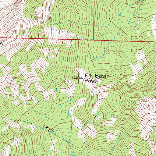 Topographic Map of Elk Basin Pass, CO