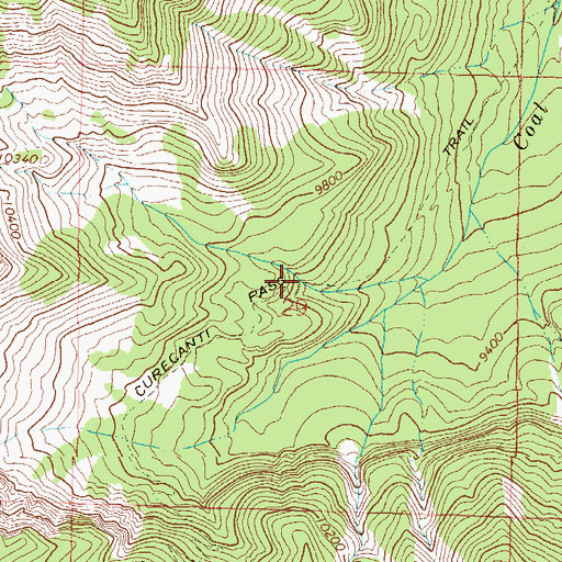 Topographic Map of Cureranti Pass Trail, CO