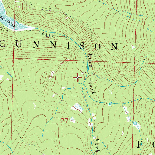 Topographic Map of Hoodoo Creek, CO