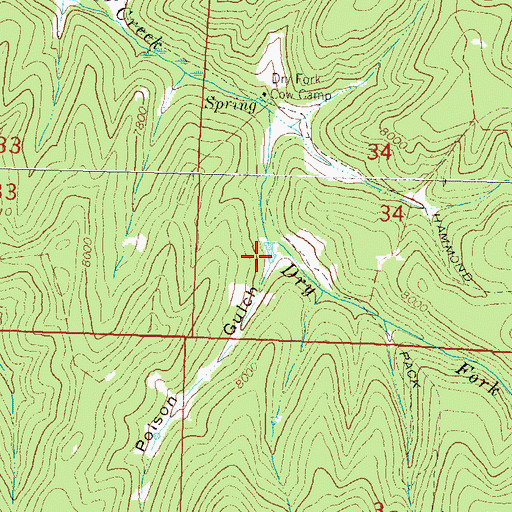Topographic Map of Poison Gulch, CO