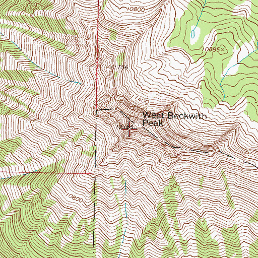 Topographic Map of West Beckwith Mountain, CO