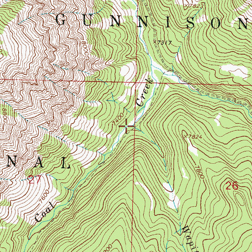 Topographic Map of Wapiti Creek, CO