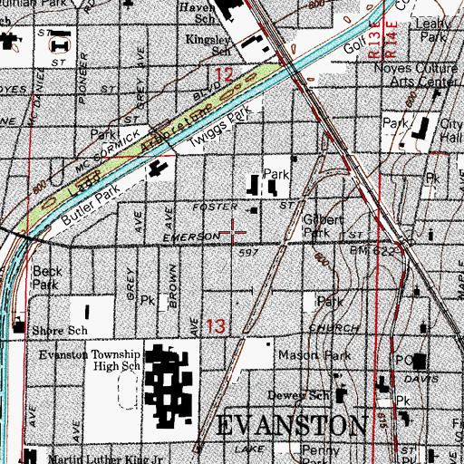 Topographic Map of Faith Christian Academy, IL