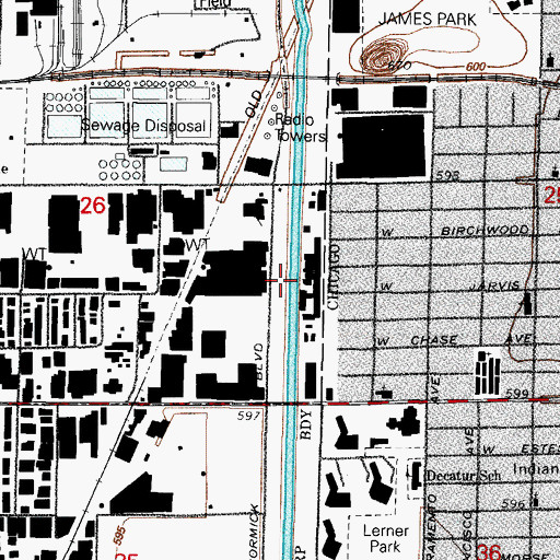 Topographic Map of Felpro Park, IL