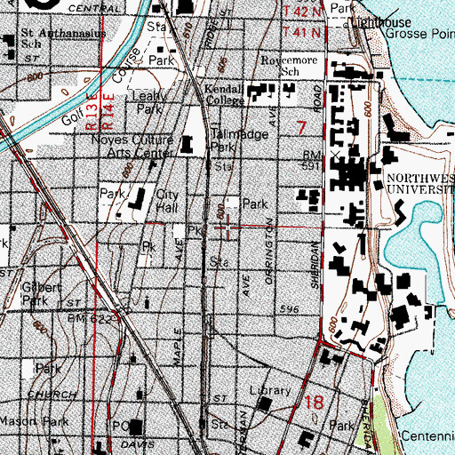 Topographic Map of Firemans Park, IL