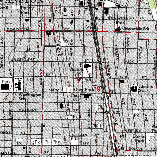 Topographic Map of Fisher Memorial African Methodist Episcopal Zion Church, IL