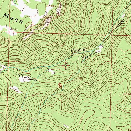Topographic Map of Hammond Trail, CO