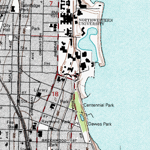 Topographic Map of Fisk Hall, IL