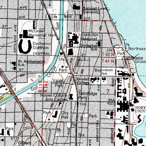 Topographic Map of Fullerton Park, IL