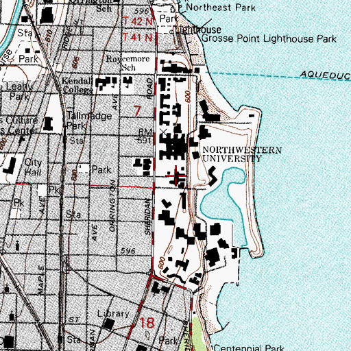 Topographic Map of Garrett - Evangelical Theological Seminary, IL