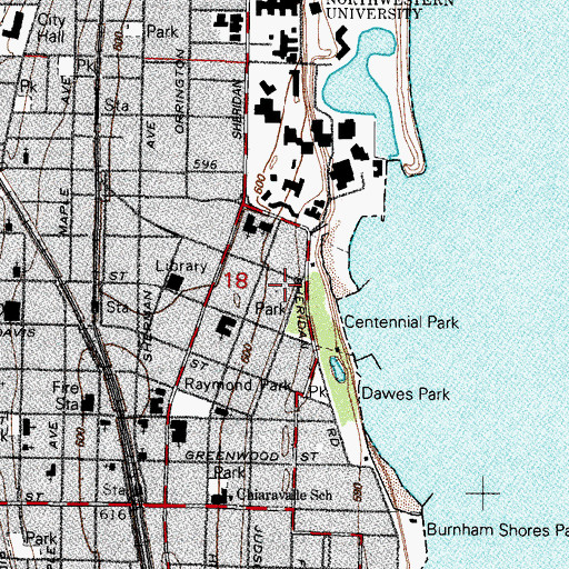 Topographic Map of Hillel Congregation, IL
