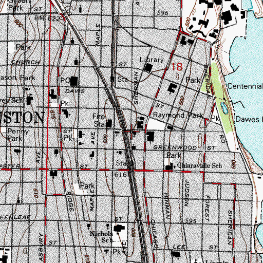 Topographic Map of Immanuel Swedish Lutheran Church, IL