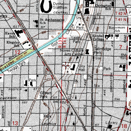 Topographic Map of Ingraham Park, IL