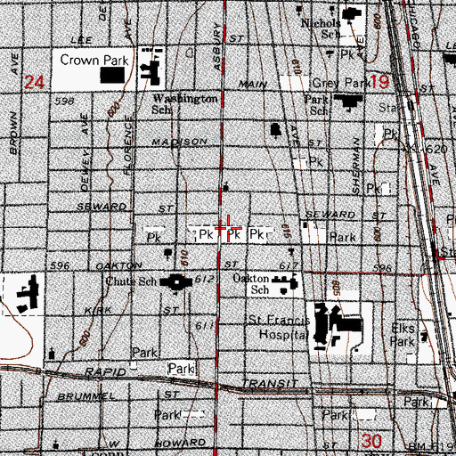 Topographic Map of Kamen Park, IL