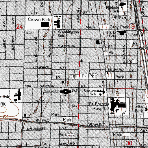 Topographic Map of Leider Park, IL