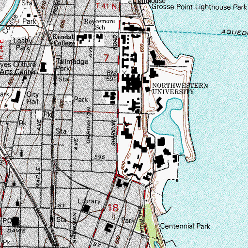 Topographic Map of Lunt Administration Building, IL