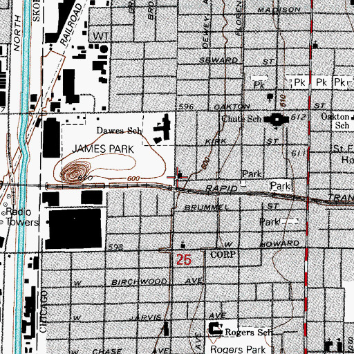 Topographic Map of Mikdosh El Hebrew Center, IL