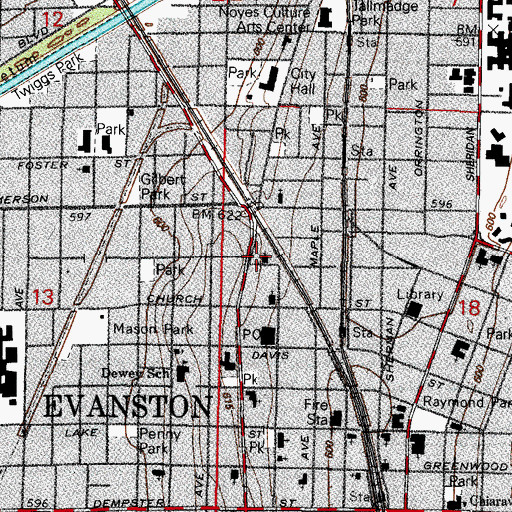 Topographic Map of Mount Zion Baptist Church, IL