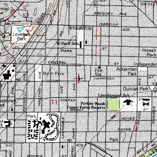 Topographic Map of Northminster Presbyterian Church, IL