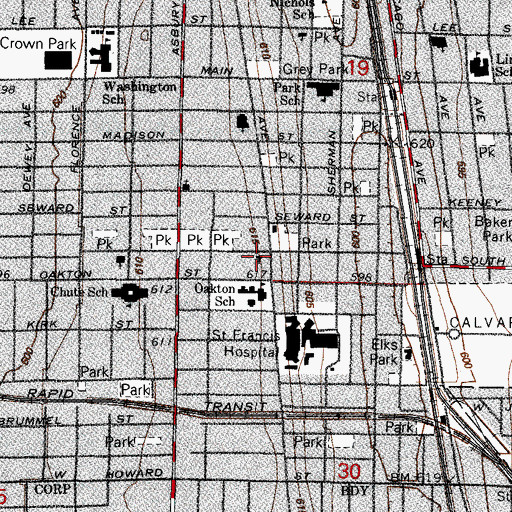 Topographic Map of Oakton Community Church, IL