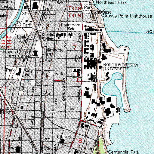 Topographic Map of Paul V Gavin Memorial Chapel, IL