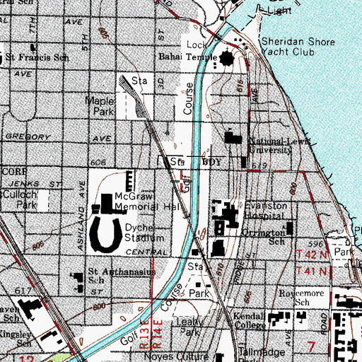 Topographic Map of Peter Jans Golf Course, IL