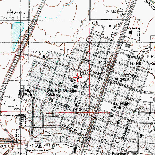 Topographic Map of Ford County Jail, IL