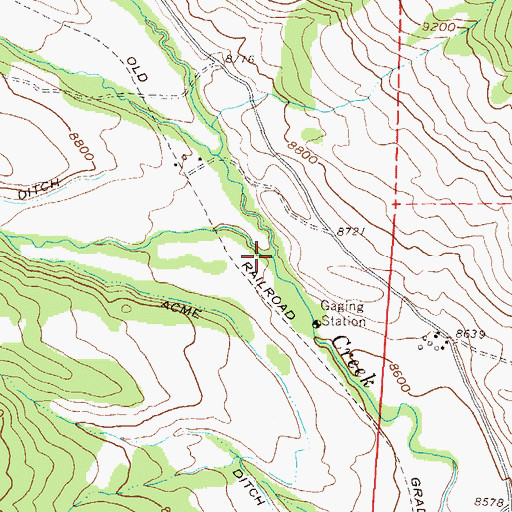 Topographic Map of Castle Creek, CO