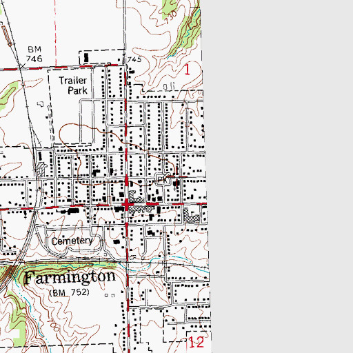 Topographic Map of First Presbyterian Church, IL