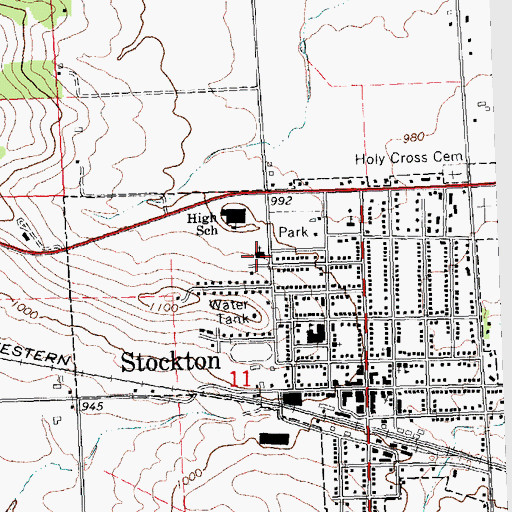 Topographic Map of Calvary United Methodist Church, IL