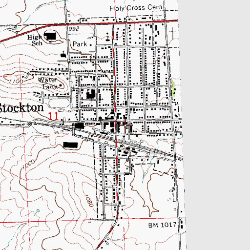 Topographic Map of Stockton Church of the Nazarene, IL