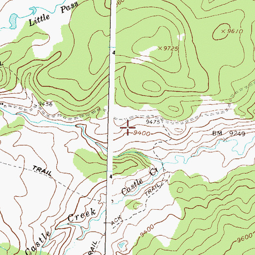 Topographic Map of South Castle Creek, CO