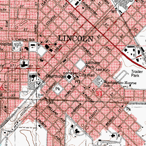 Topographic Map of Heartland Community College, IL
