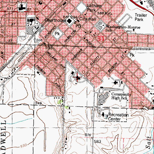 Topographic Map of Odd Fellows Orphans Home of Illinois, IL