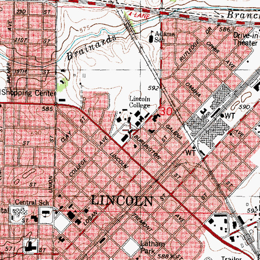 Topographic Map of Olin-Sang Hall, IL