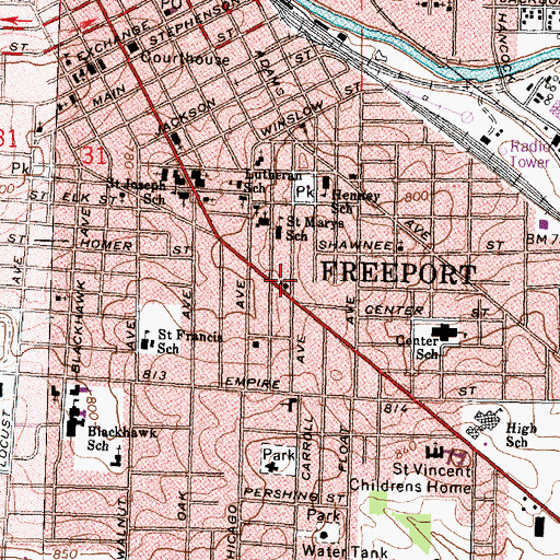 Topographic Map of Bethany United Church of Christ, IL