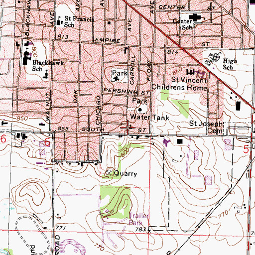 Topographic Map of Church of Christ, IL