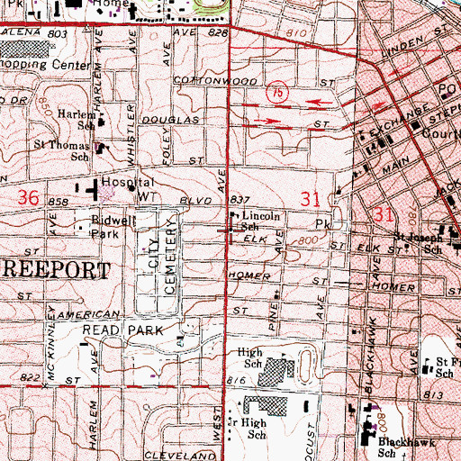 Topographic Map of Church of the Brethren, IL