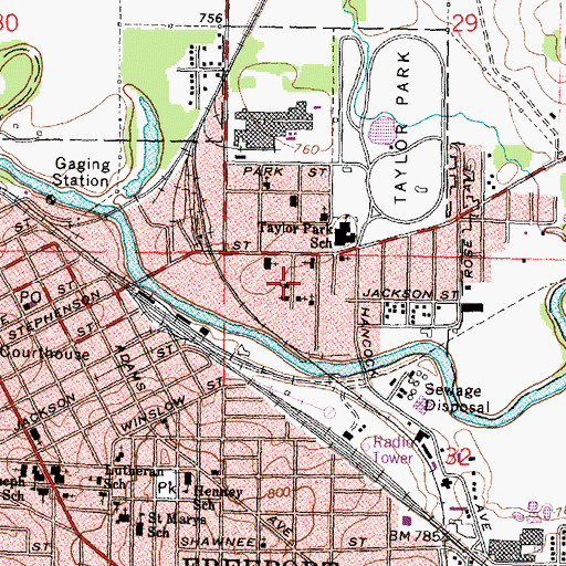 Topographic Map of Evangelical Church of God in Christ, IL