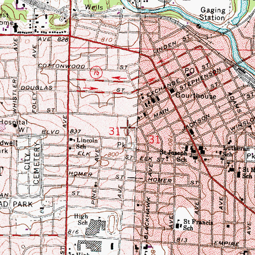 Topographic Map of First United Brethren Church, IL