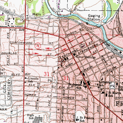 Topographic Map of First United Methodist Church, IL