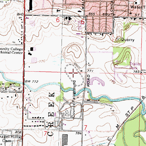 Topographic Map of Freeport Raceway, IL