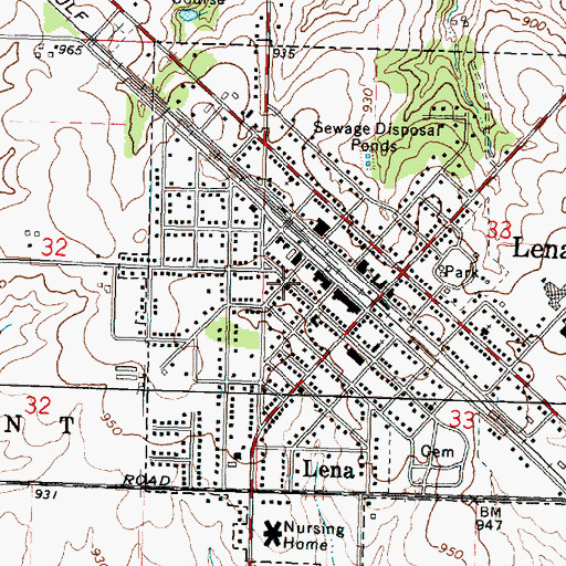 Topographic Map of Lena Church of the Brethren, IL