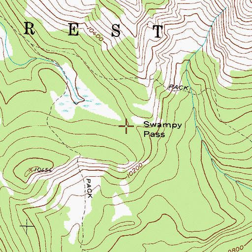 Topographic Map of Swampy Pass, CO